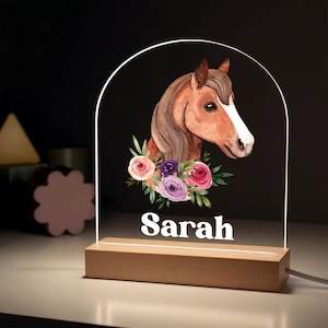Horse Gifts, Personalised Girls Horse LED Night Light