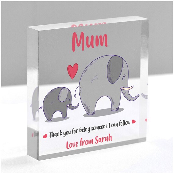 Mum Mummy Nanny Elephant Gifts Personalised Gifts From Daughter Son Child  Mothers Day Gifts Mummy Gifts Clear Blocks With Grey Bag -  Sweden