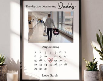 Personalised Daddy Gifts | Day You Became My Daddy Photo Print and Wooden Frame