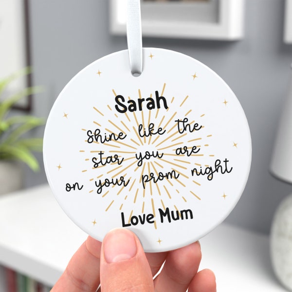 Personalised Prom Gift, School Leavers Prom Gifts, Year 11 Prom, Year 6 Prom, Daughter Prom, Ceramic Hanger Tag, With Gift Bag