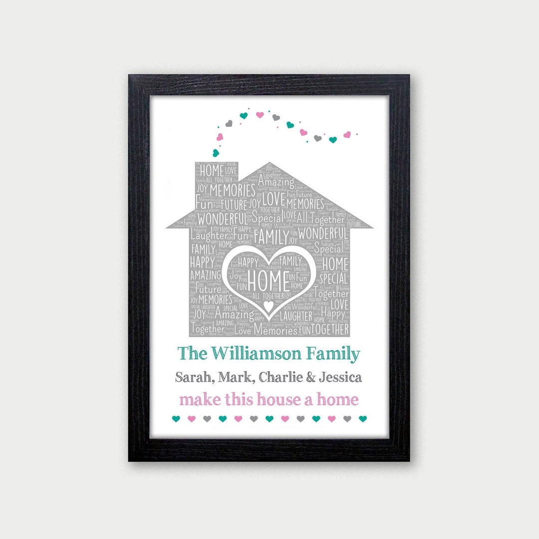 Family Print Gift Personalised Family Name Sign Print Gifts for New ...