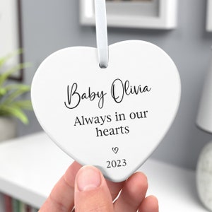 Baby Loss Gift, Miscarriage Gift, Baby Memorial Ornament, Always In Our Hearts, Baby Loss Gift For Dad Mum, Grief Gift, With Gift Bag