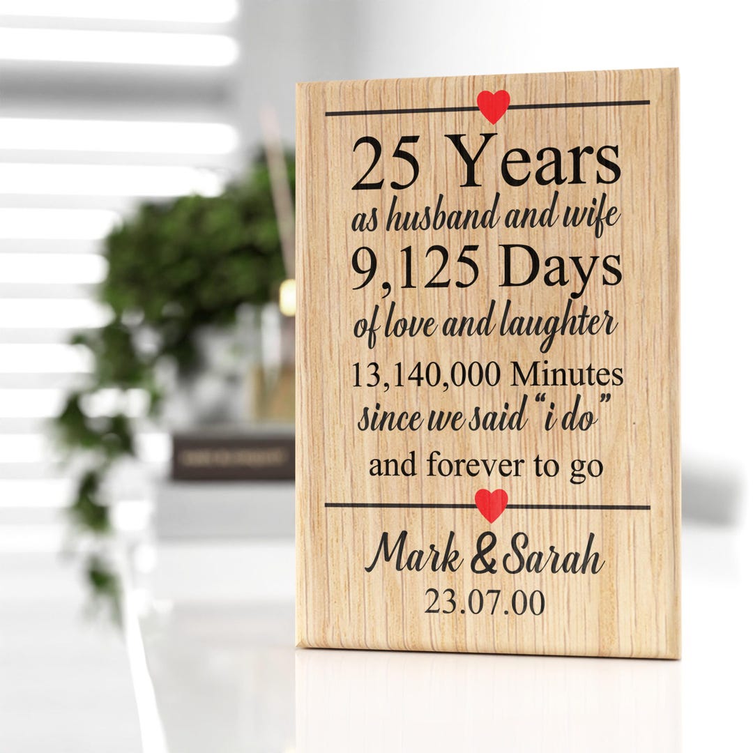 Buy 25th Wedding Anniversary Gifts, Personalised Silver Wedding