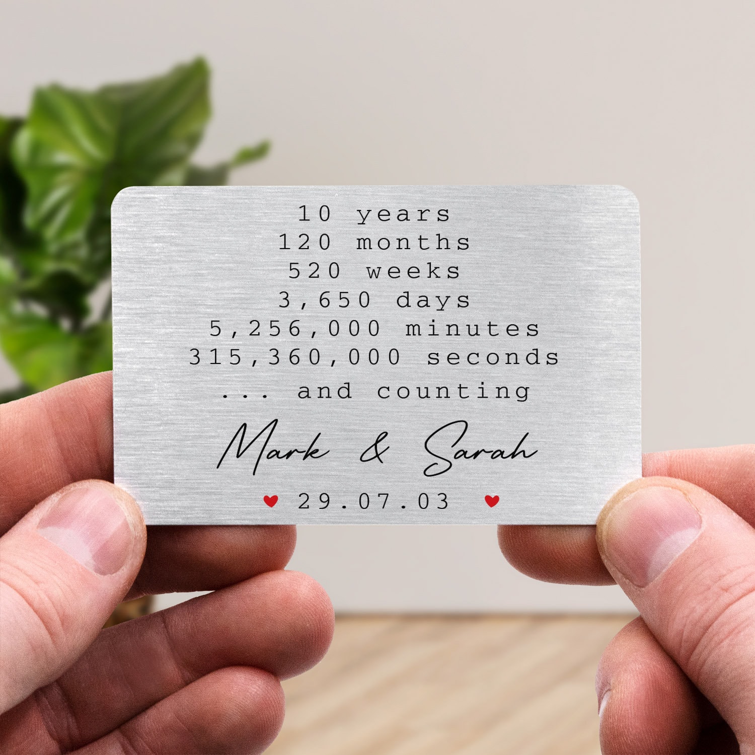 Personalised 10th Wedding Anniversary Gift - Tin Anniversary