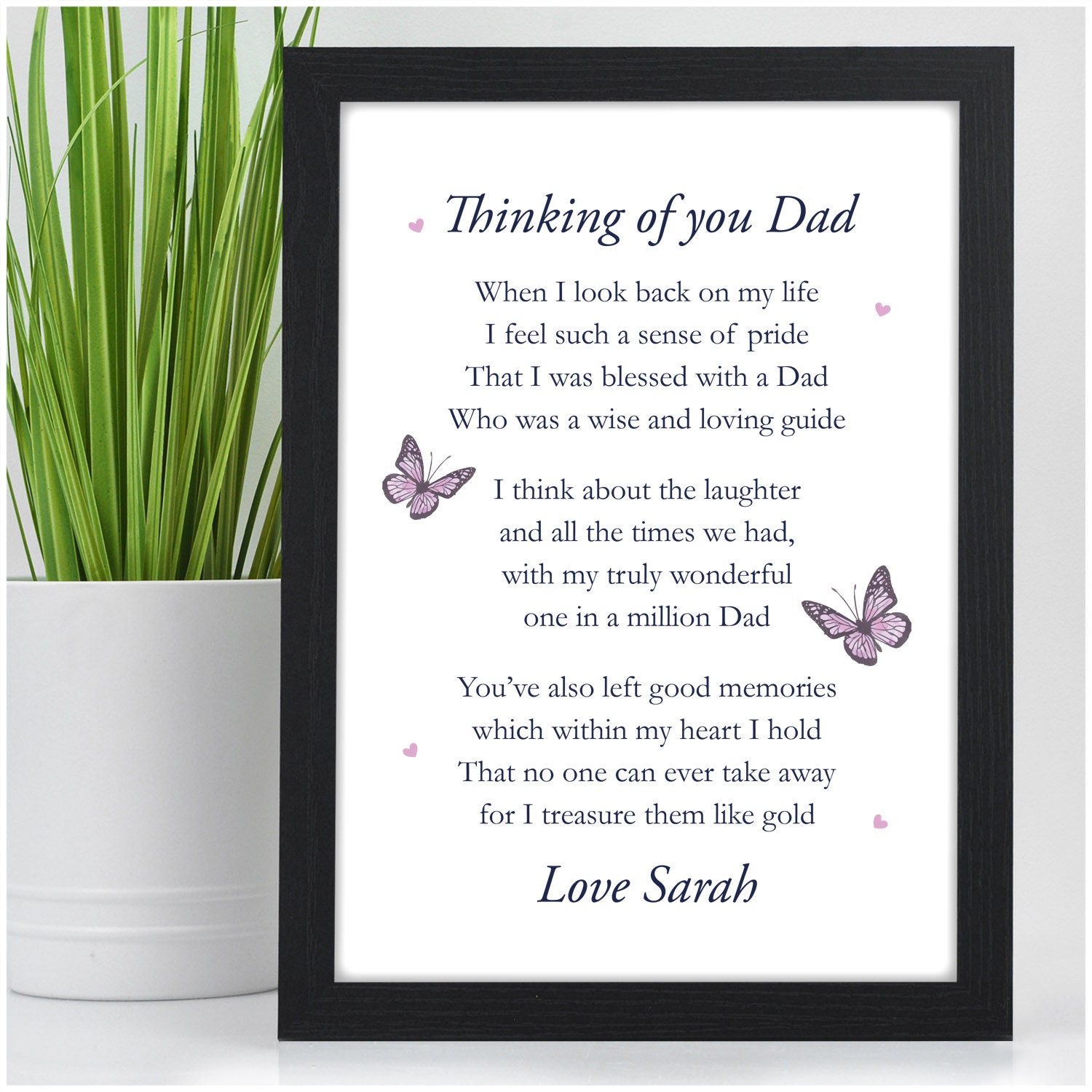 Fathers Day Memorial Poem Gift In Loving Memory Of Dad Etsy
