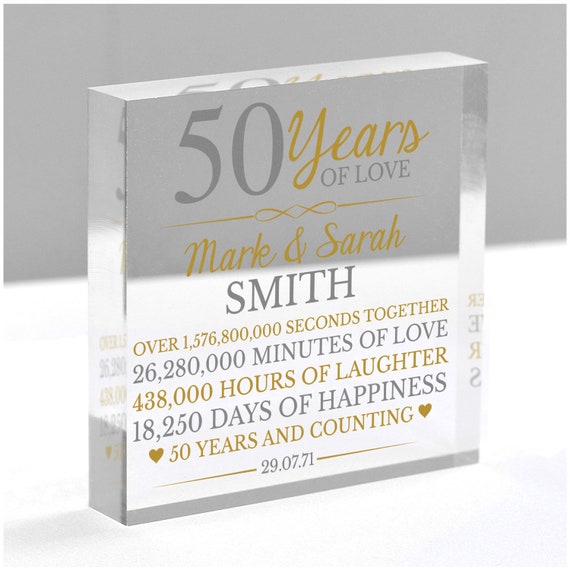 50th Birthday Gifts for Women,50th Birthday Gifts for Her  Wife,Sister,Mum,Grandma,Crystal Heart Keepsake Paperweight,50 Years  Birthday Presents for