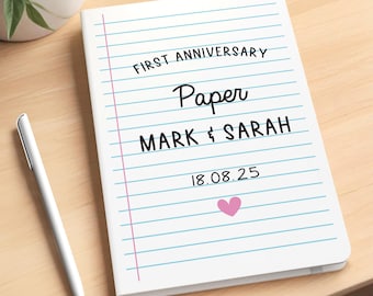 Cadeaux 1er anniversaire, bloc-notes blanc format A5 en papier personnalisé anniversaire