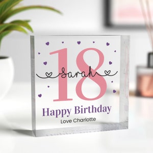 18th Birthday Gift Girl Her, Personalised 16th 18th 21st Birthday Gift For Daughter Sister Friend, 30th, Milestone Birthday, With Grey Bag