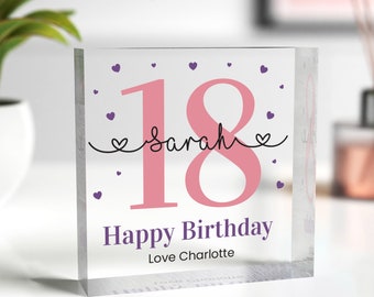 18th Birthday Gift Girl Her, Personalised 16th 18th 21st Birthday Gift For Daughter Sister Friend, 30th, Milestone Birthday, With Grey Bag