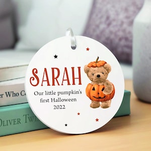 Babys First Halloween Ornament, Personalised Our Little Pumpkins First Halloween, Social Media Photo Prop, My 1st Halloween, New Baby Gift