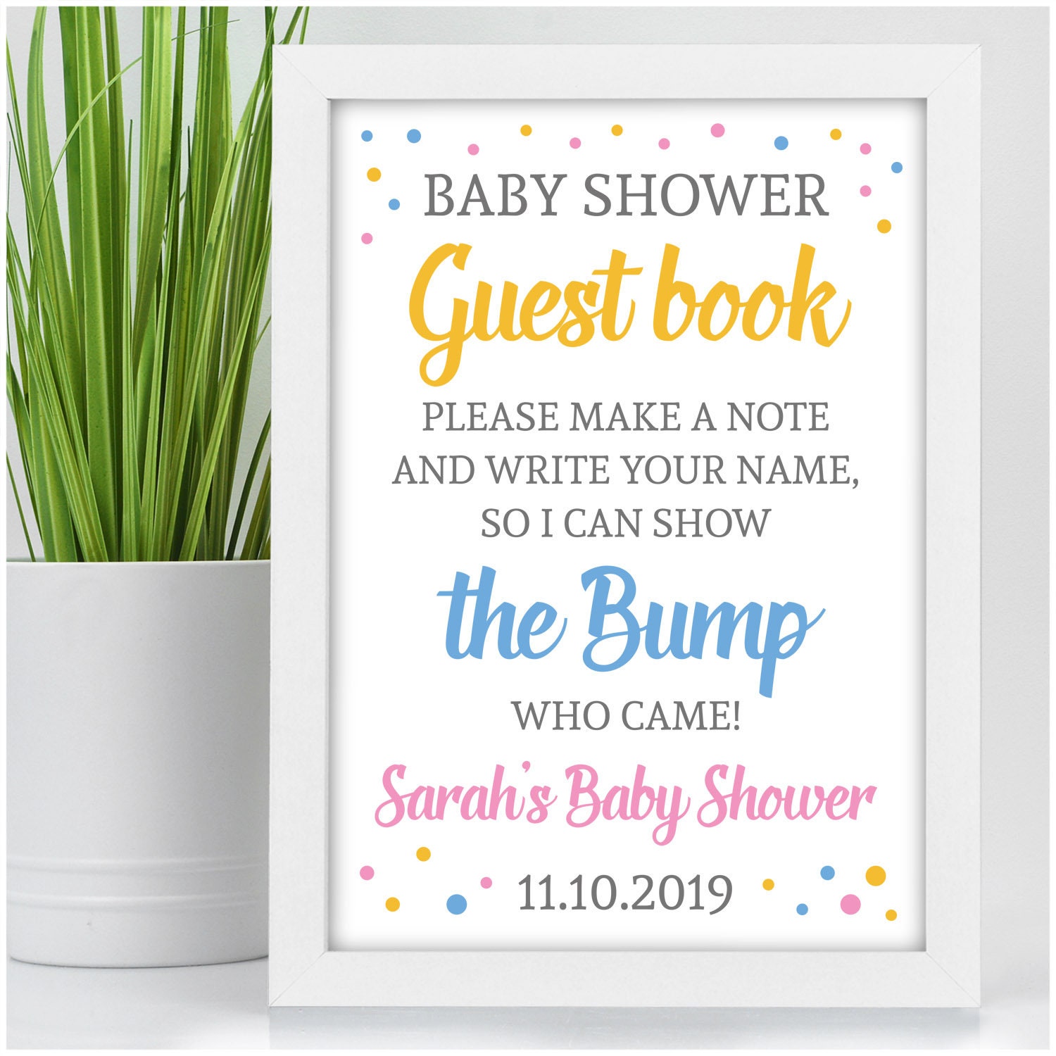 Baby Shower Guest Book Sign Personalised Baby Shower Guest Etsy UK