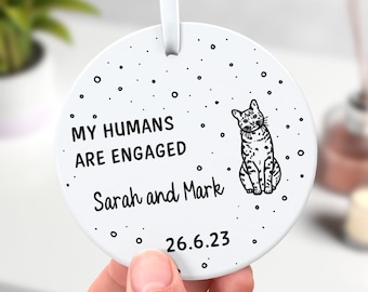 My Humans Are Engaged Cat Lover Gift, Mr & Mrs To Be, Engagement Gift, Cat Owner Gift, Cat Owner Ornament, Cat Lover, With Gift Bag