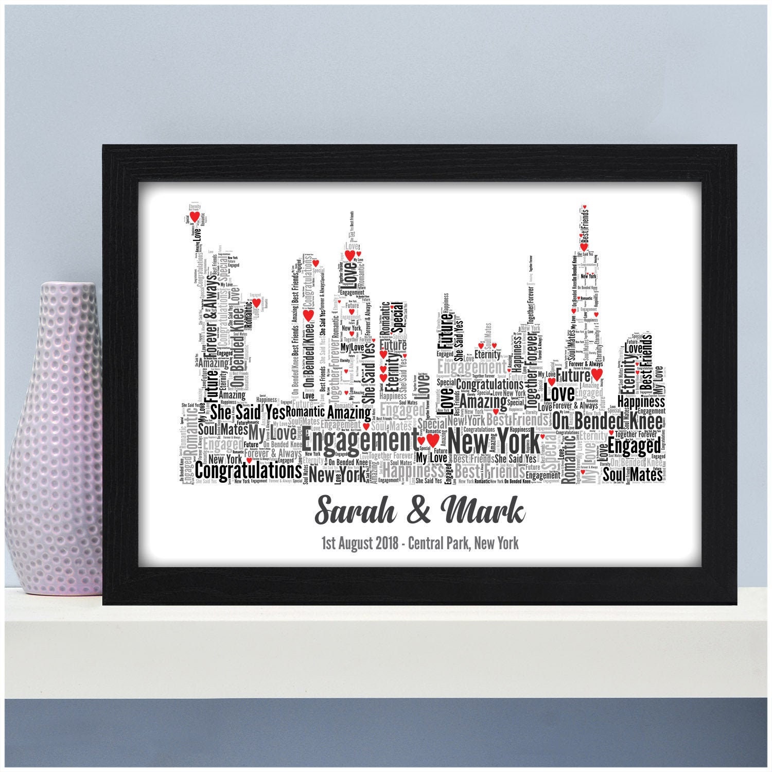 New York Engagement Gift Personalised New York Skyline Etsy UK