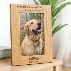Pet Memorial Photo Frame | Personalised Engraved Wood Picture Frame Gift