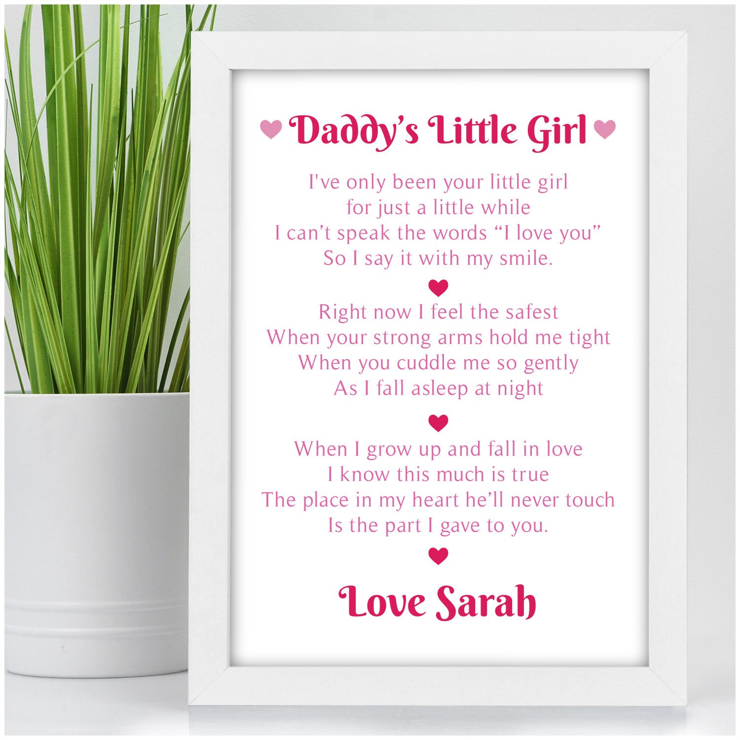 Daddys Little Girl Poem Personalised Daddy Gifts From - Etsy
