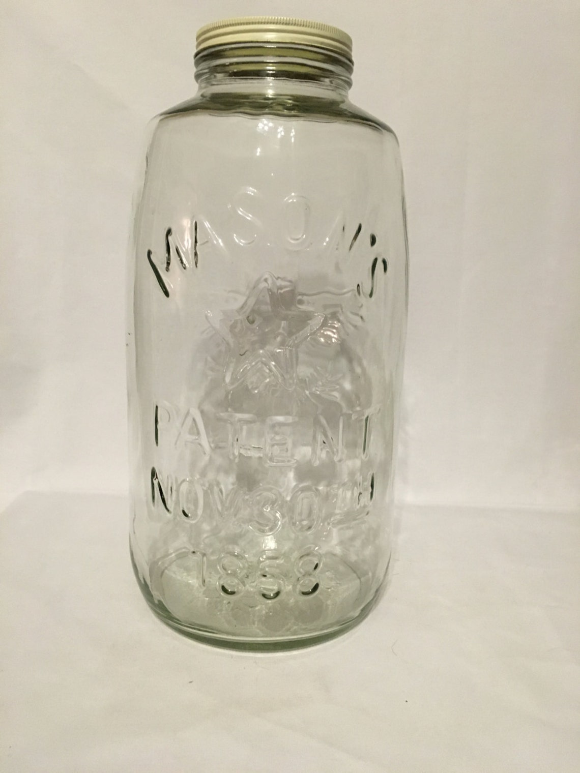 4 or 5 gallon 1858 Mason jar with lid Etsy