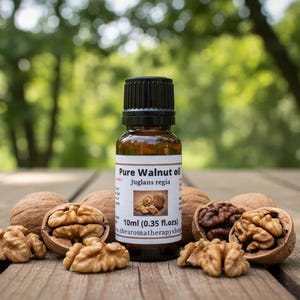 Walnut Oil with shelled walnuts