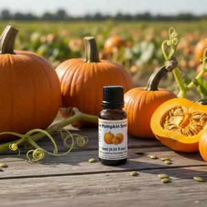Pumpkin Seed Oil with larger dominant pumpkins