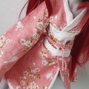 Tsukifly pink sakura short kimono for Lillycat