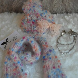 Tsukifly Winter Colors knitted Hat & Scarf Set image 6