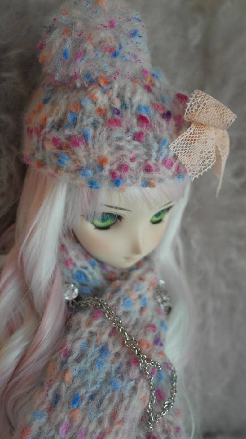 Tsukifly Winter Colors knitted Hat & Scarf Set image 1