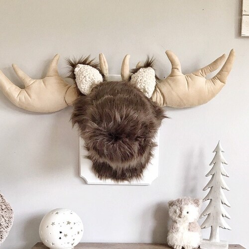 Moose Head Wall Mount Moose Nursery Decor Woodland Nusery Etsy
