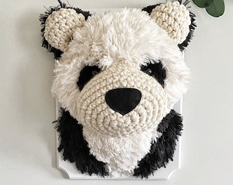 Panda Bear Minky Faux Taxidermy | Plush Bear Head Wall Decor