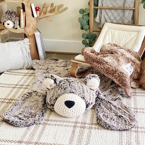 Plush Bear Carpet in a reading nook