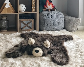 Small Brown Grizzly Bear Rug