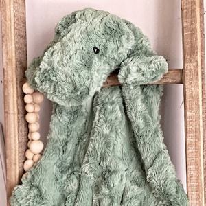 Dinosaur Lovey Blanket: Handmade Green T-Rex Plush