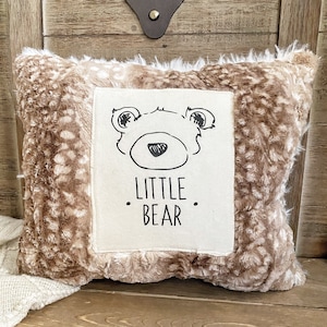 Faux Fur Bear Nursery Pillow: ClaraLoo Woodland Plush