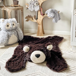Plush bear rug on sale