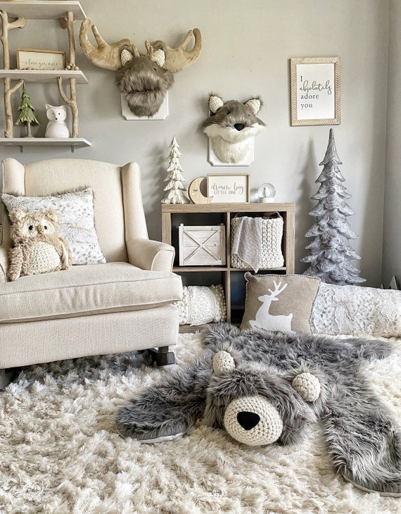 Stuffed animal wall mount nursery sales