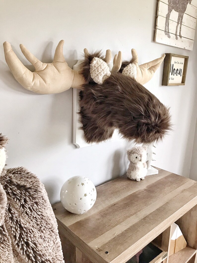 Moose Head Wall Mount Moose Nursery Decor Woodland Nusery Etsy