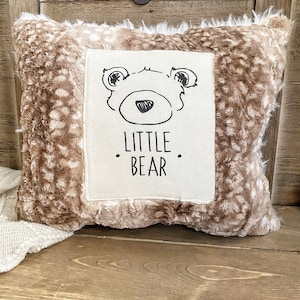 Little Bear Decorative  Fawn Minky Pillow • ClaraLoo