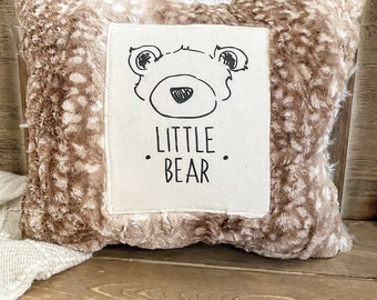 Fawn Minky Pillow • little bear pillow by ClaraLoo