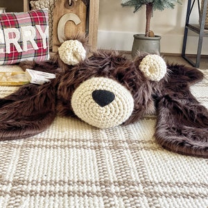 Brown Grizzly Bear Rug, Woodland kinderkamer decoratie, berg kinderkamer decor, ClaraLoo afbeelding 2