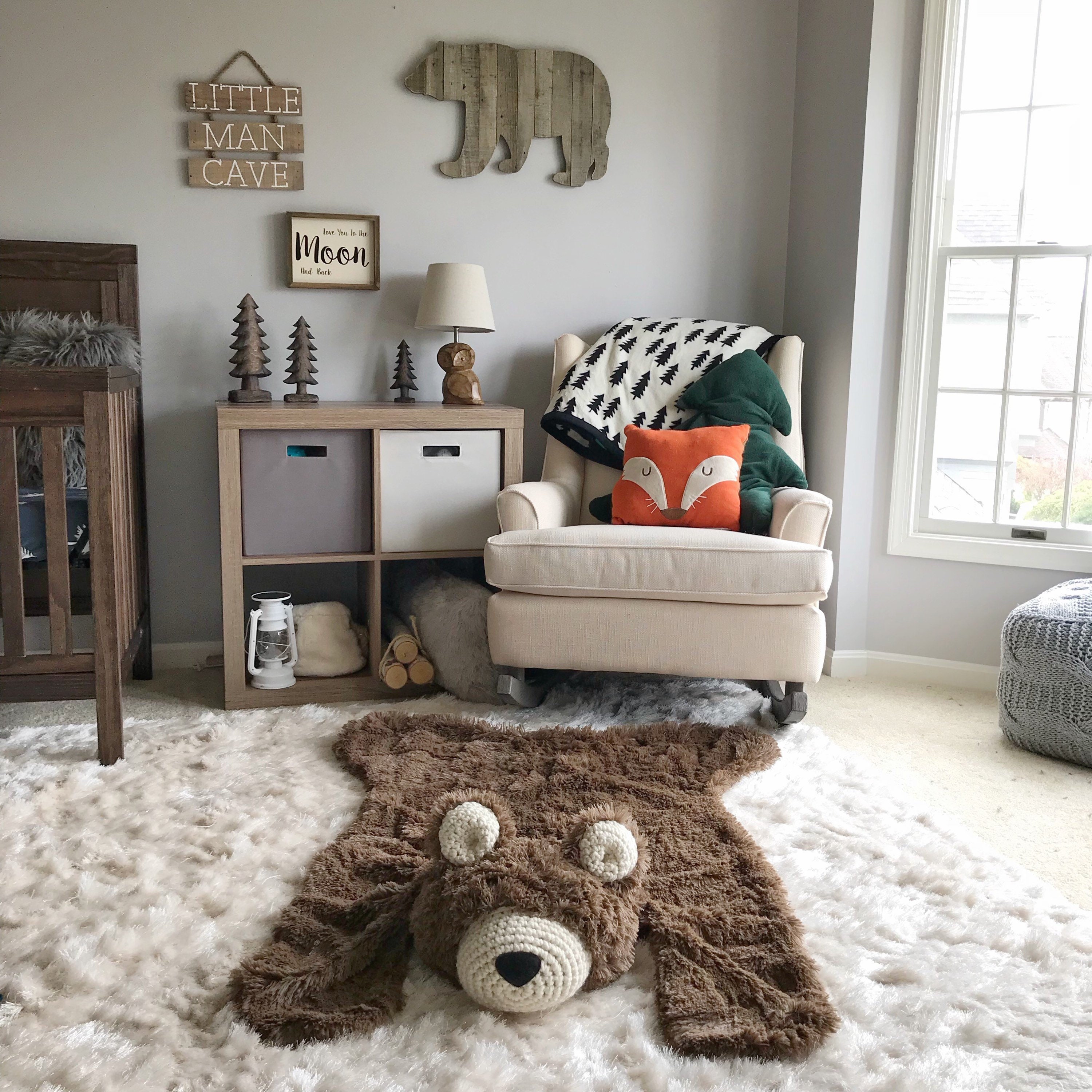 faux bear rug nursery