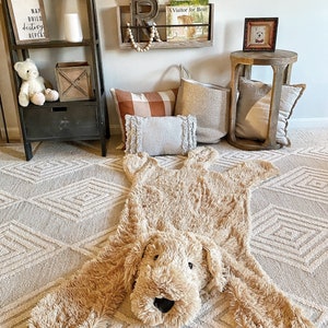 Plush Dog Rug Golden retriever puppy rug for Kid room Puppy Nursery image 6