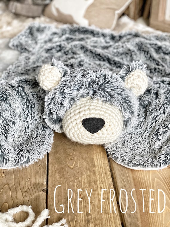 Small Size Grey Frosted Bear Rug Nursery Decor Claraloo Etsy