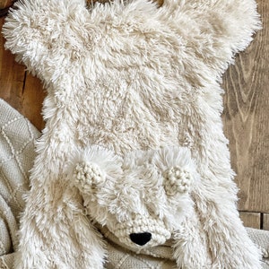 Polar Bear Plush, Bear Lovey, nursery woodland plush animal, woodland nursery decor image 5