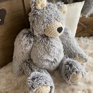 Grey Frosted Jointed Bear Plush ClaraLoo image 2