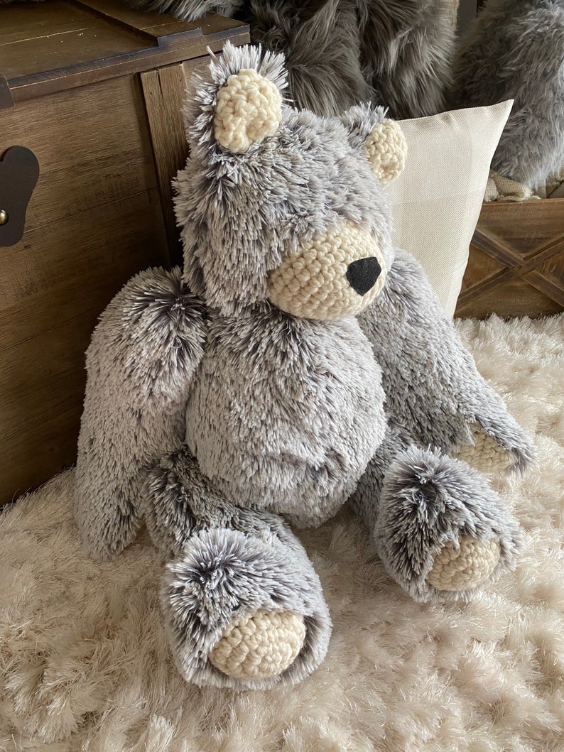 Grey Frosted Jointed Bear Plush ClaraLoo image 2