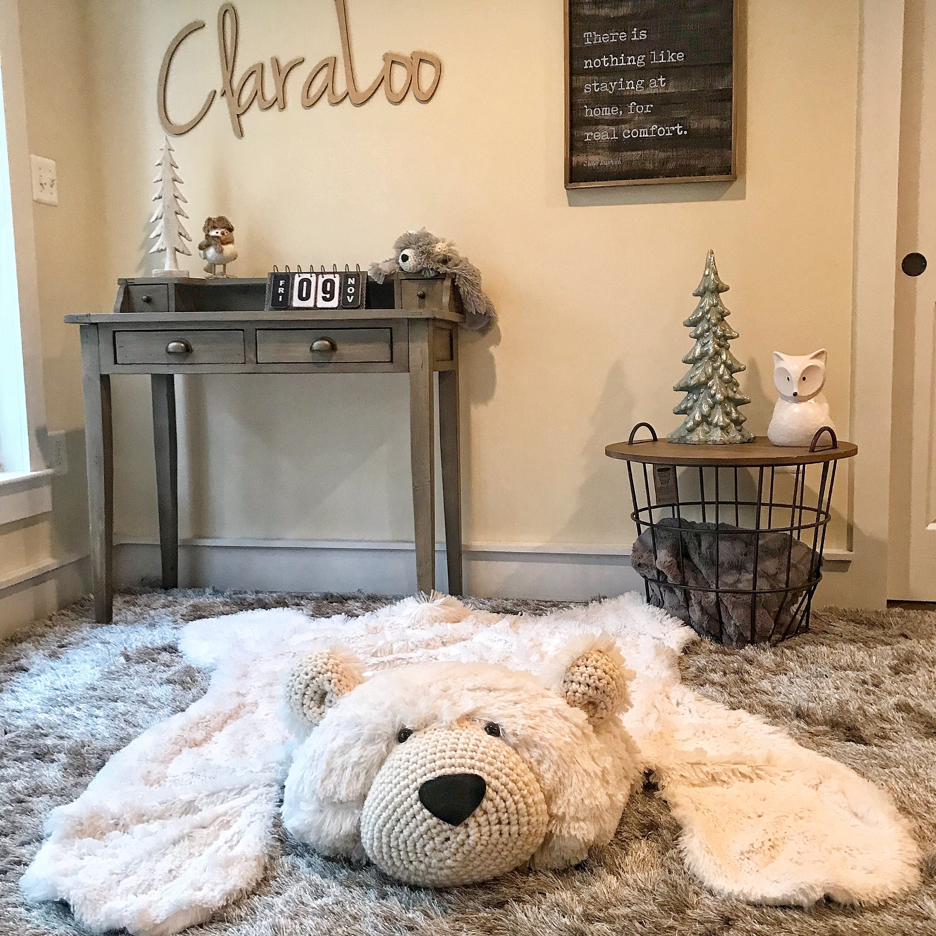 Large Polar Bear Rug, Winter Mountain Nursery Decor - Etsy
