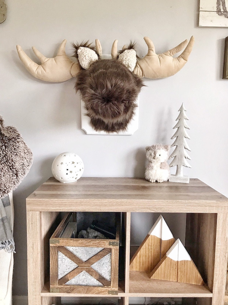 Moose Head Wall Mount Moose Nursery Decor Woodland Nusery Etsy
