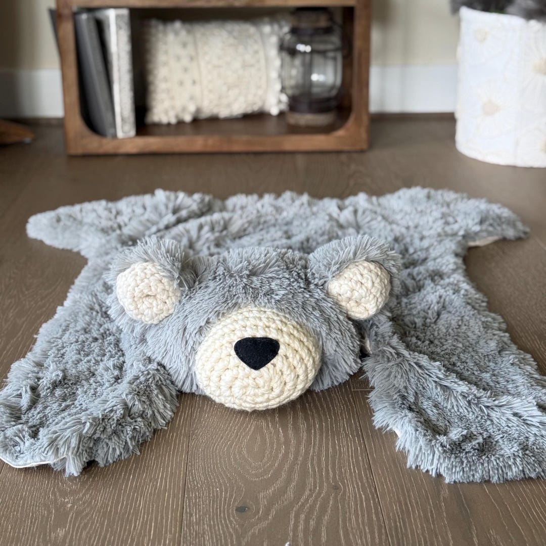 Teddy Bear Rug With Faux Fur for Woodland Nursery - Kids Room Decor - Etsy