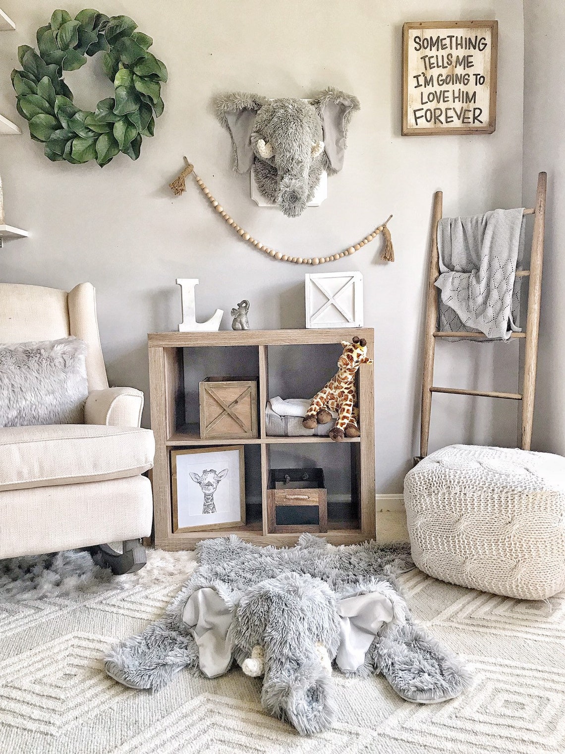 Nursery Elephant Rug small nursery rug by claraloo Etsy