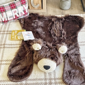 Brown Grizzly Bear Rug, Woodland kinderkamer decoratie, berg kinderkamer decor, ClaraLoo afbeelding 3