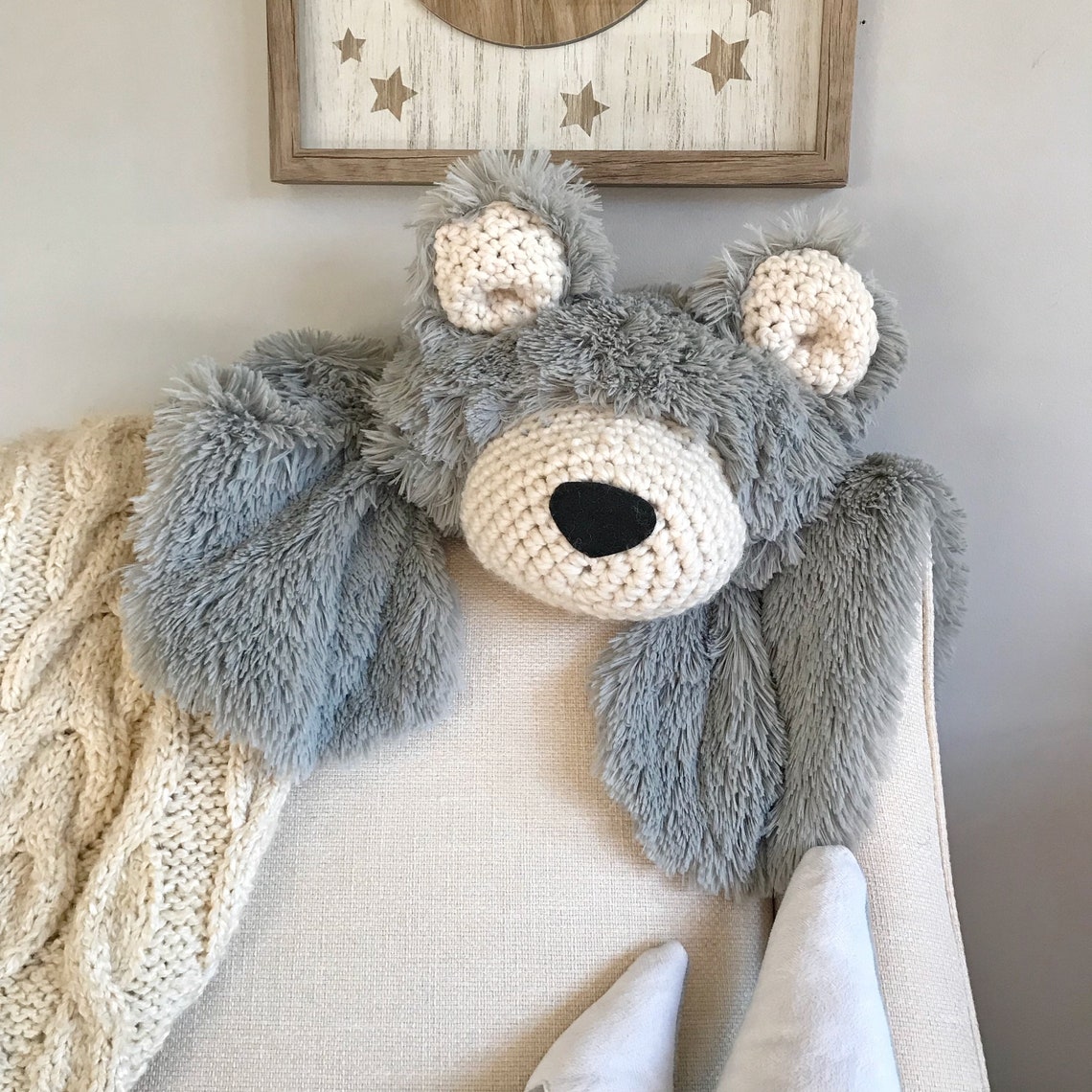 Bear Rug Nursery Decor Decorative Grey Minky Mountain Etsy