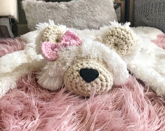 Small Polar Bear Rug for Nursery | Woodland Animal Decor by ClaraLoo Creations